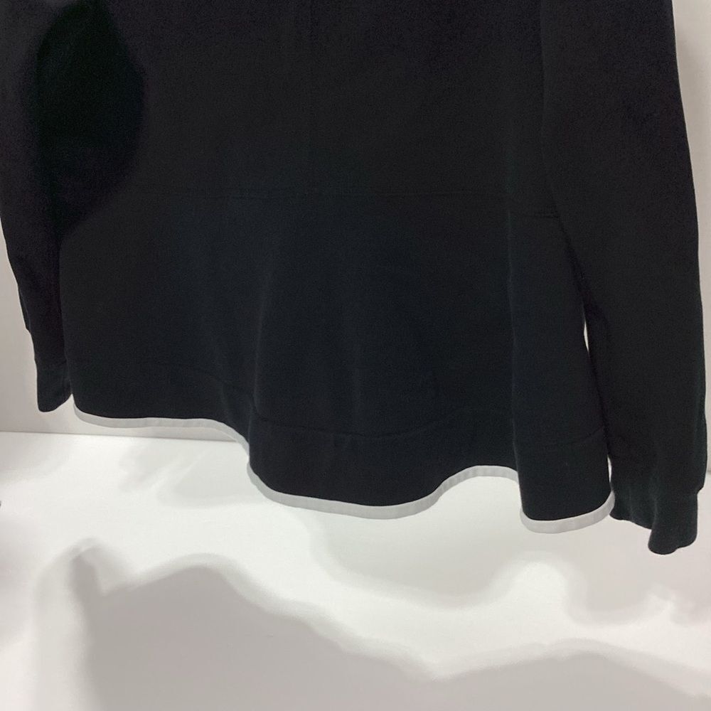 Nike Zip Front Hoodie Sweatshirt Wide Hem Black With White Detail Scuba Hood XXL - Picture 7 of 11